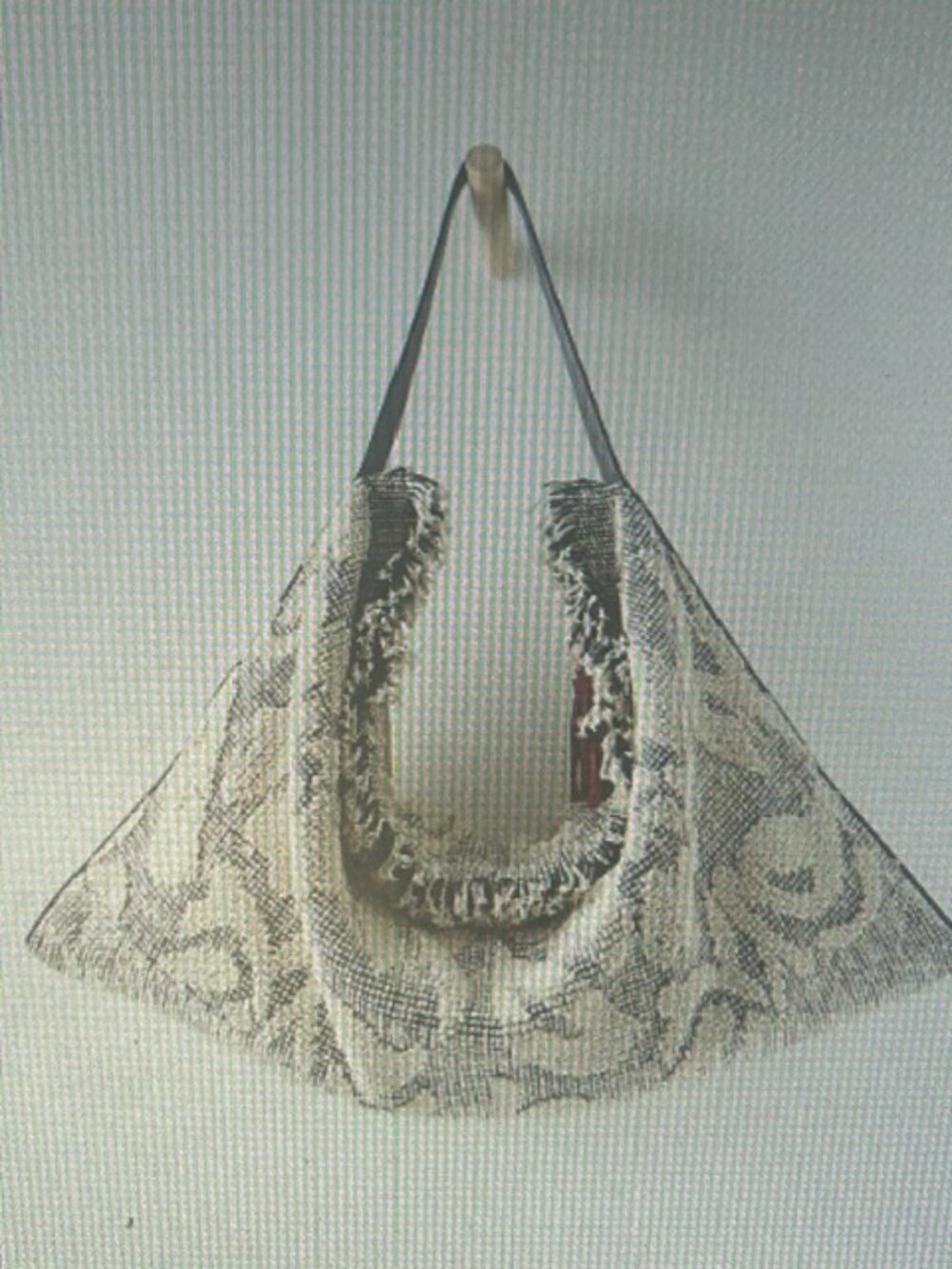 Free People Miramar Azulejos Carryall Leather Strap Slouchy Textured Bag NEW - Picture 14 of 16